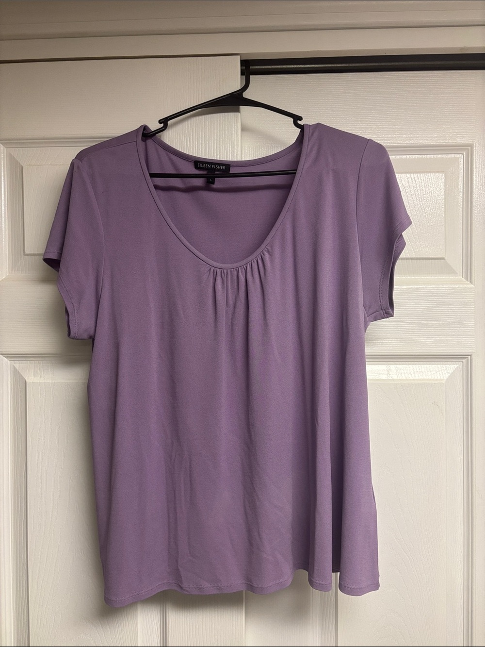 Eileen Fisher 100% Silk Short Sleeve Blouse